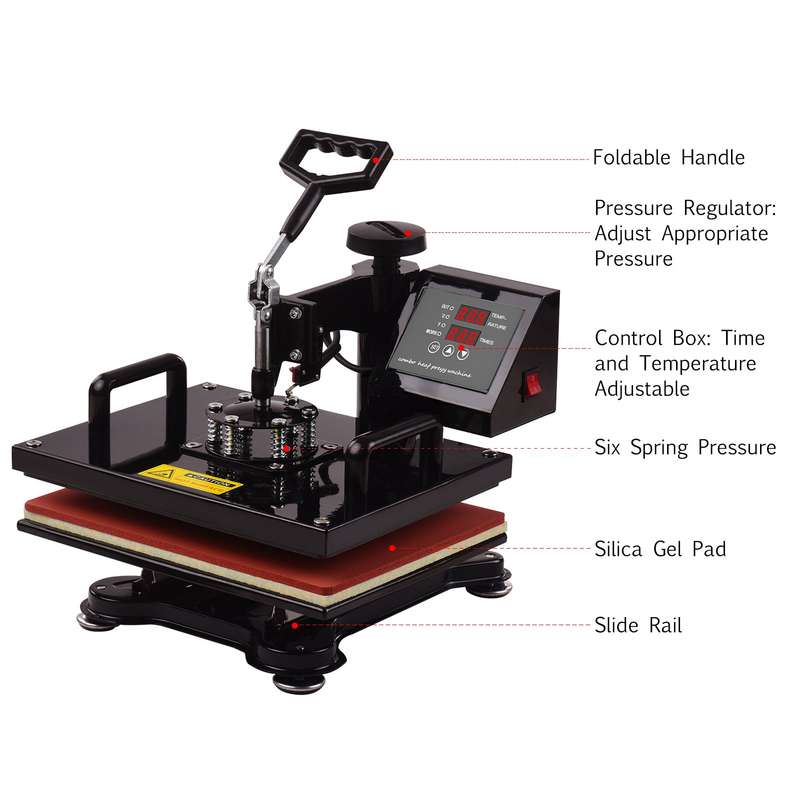 12x15 Inch 8 in 1 Multifunctional Combo Digital Heat Press Thermal Transfer Machine with Mug