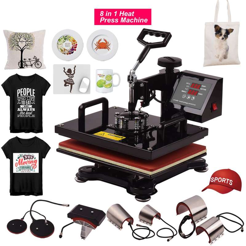12x15 Inch 8 in 1 Multifunctional Combo Digital Heat Press Thermal Transfer Machine with Mug
