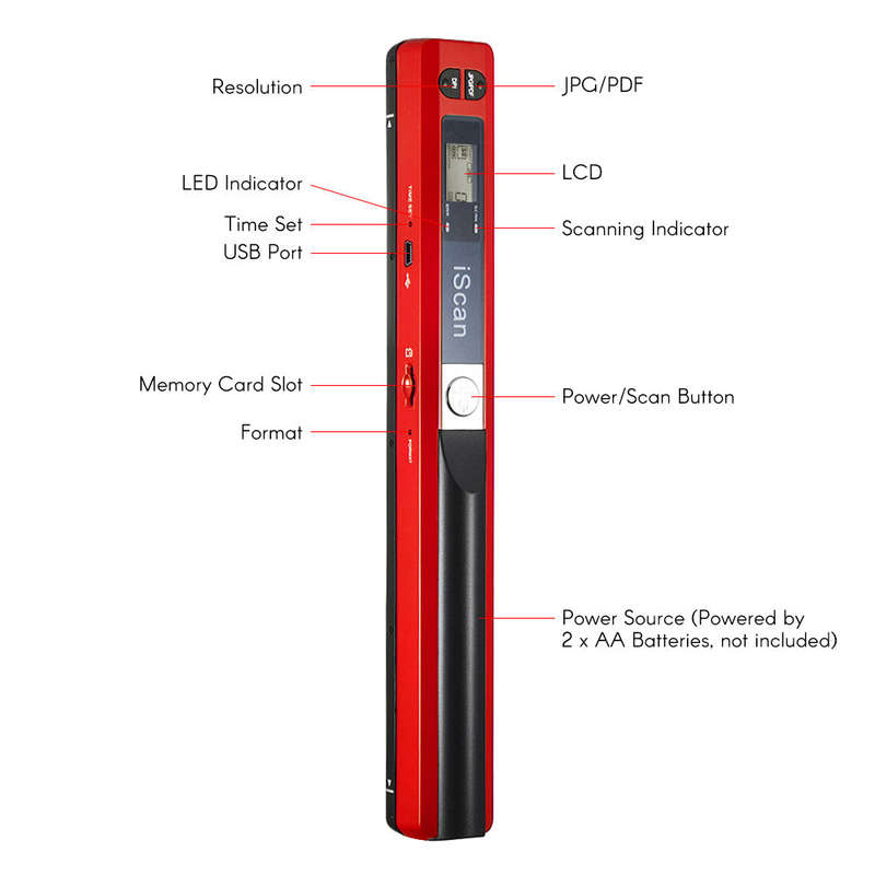 Portable Wireless Scanner Mini Handheld Document Scanners A4 Book Scanner 900 DPI Scan Tool f