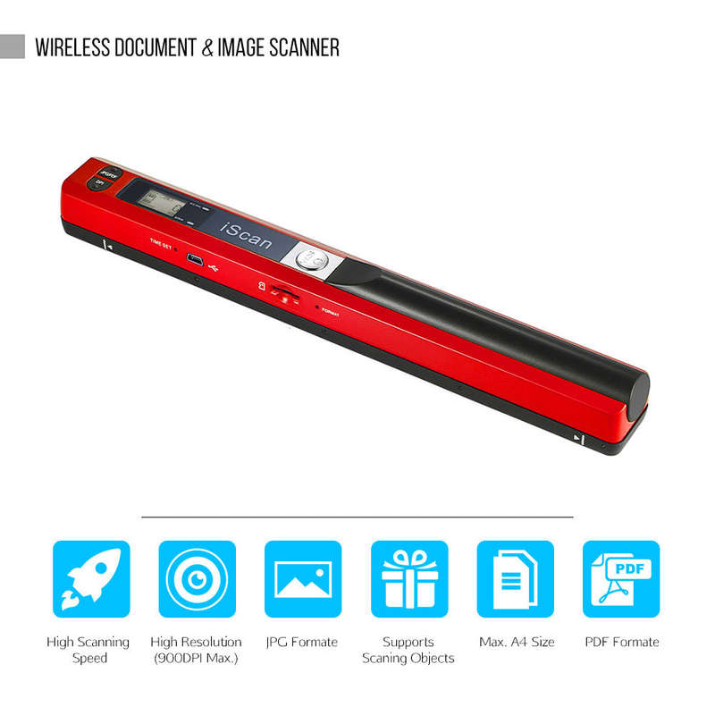 Portable Wireless Scanner Mini Handheld Document Scanners A4 Book Scanner 900 DPI Scan Tool f