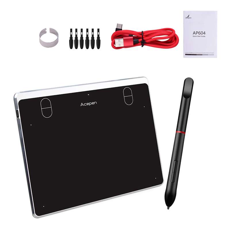 Acepen AP604 Digital Graphic Drawing Tablet 6*4 Inch Active Area Ultra-Thin Drawing Board Kit