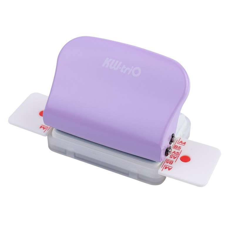 KW-trio 6-Hole Paper Punch Handheld Metal Hole Puncher 5 Sheet Capacity 6mm for A4 A5 B5 Note