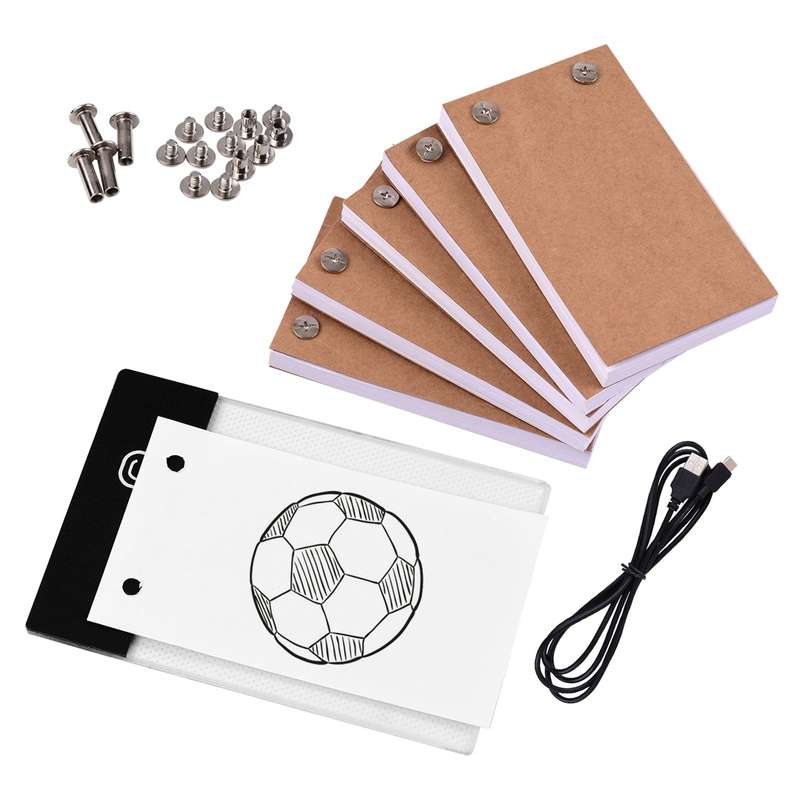 Flip Book Kit with Light Pad LED Light Box Tablet 300 Sheets Drawing Paper Flipbook with Bind