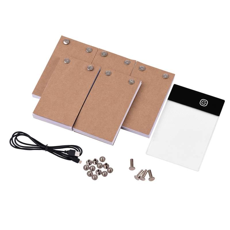 Flip Book Kit with Light Pad LED Light Box Tablet 300 Sheets Drawing Paper Flipbook with Bind
