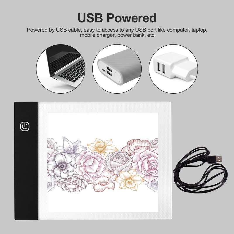 Portable Flip Book Kit with Light Pad Tablet LED Light Box 3 Level Brightness Control 300 She