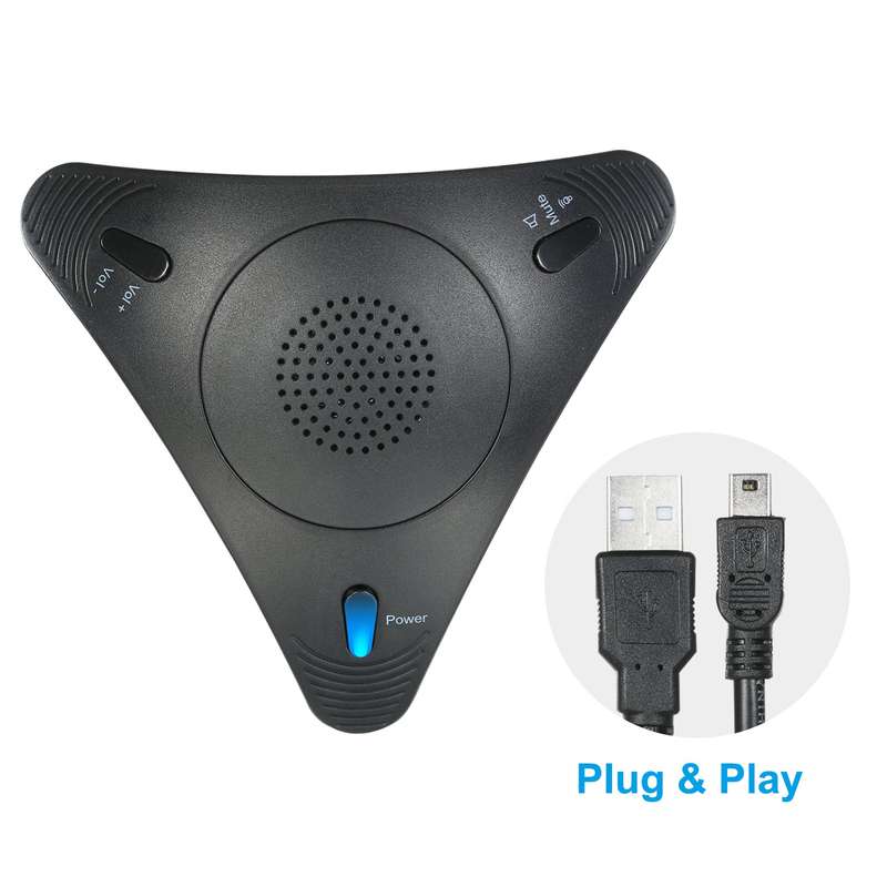 USB Conference Computer Microphone VOIP Omnidirectional Desktop Wired Microphone Built-in Spe
