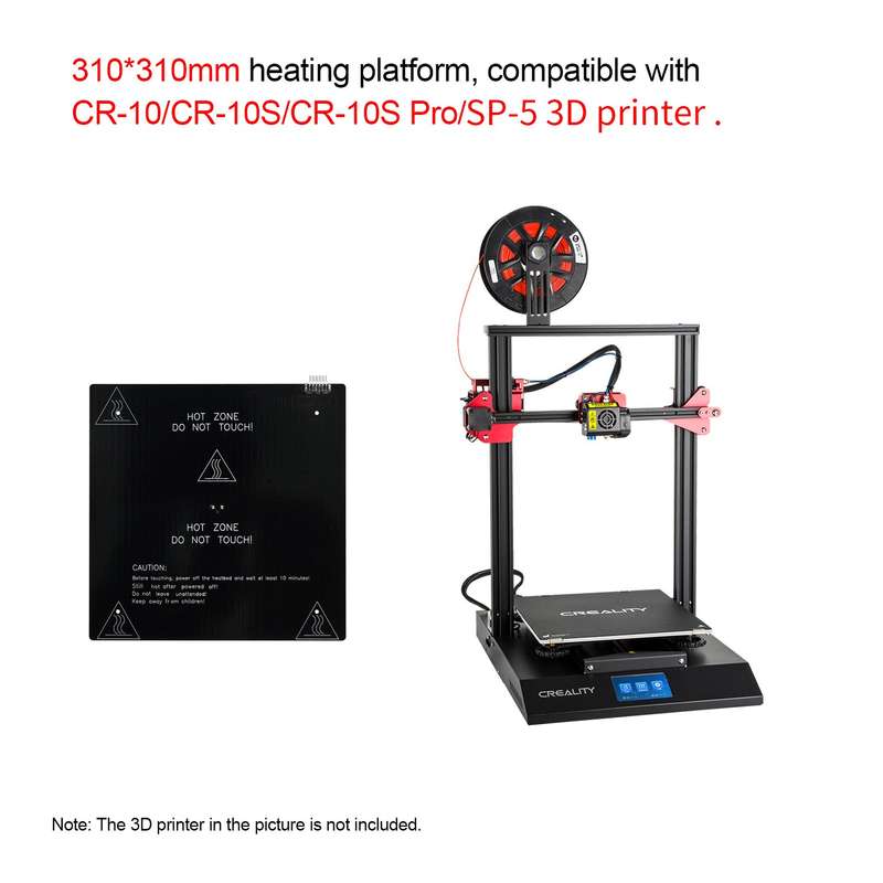 24V 3D Printer Hotbed MK3 Heating Platform Aluminum Plate 310*310*3mm with 90cm Hotbed Wire C
