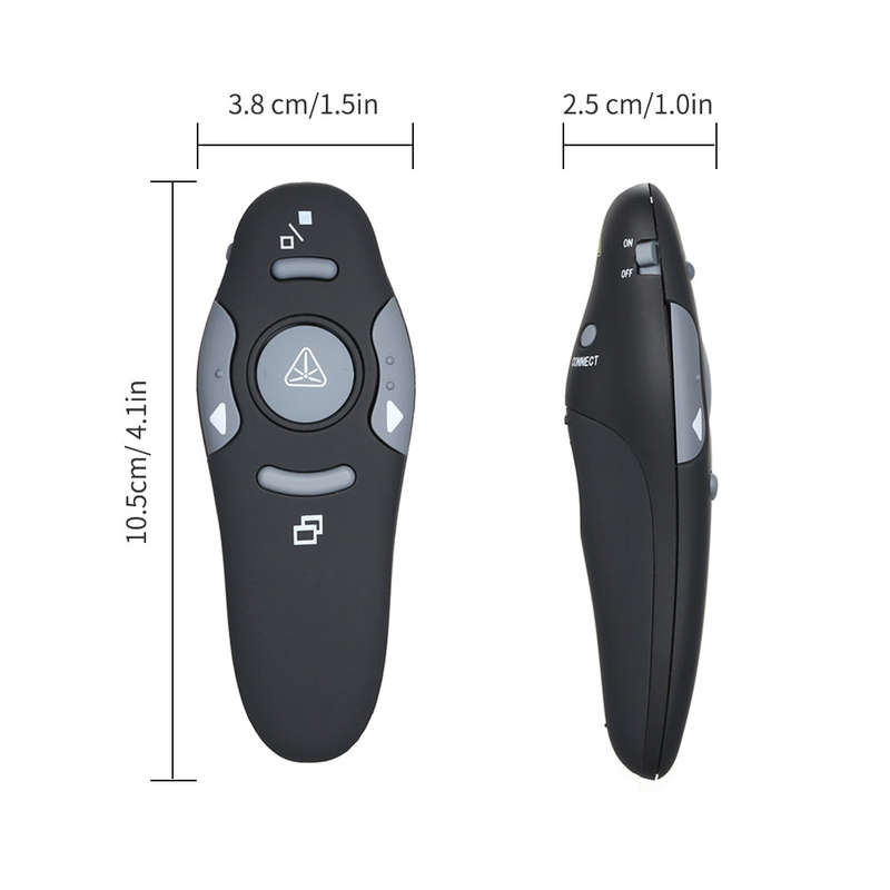 2.4GHz Wireless Powerpoint Presenter Presentation Pointer PPT Clicker with USB Receiver 360