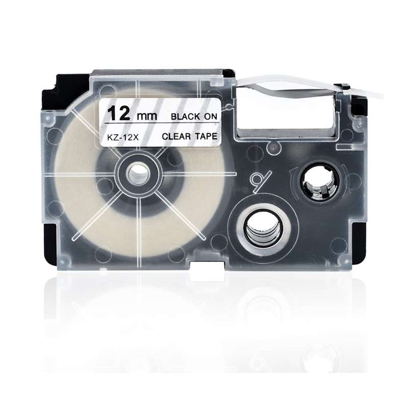 12mm Label Tape Compatible Tape Cartridge Ribbon Replacement for Casio KL-60 KL-100 KL-170 KL
