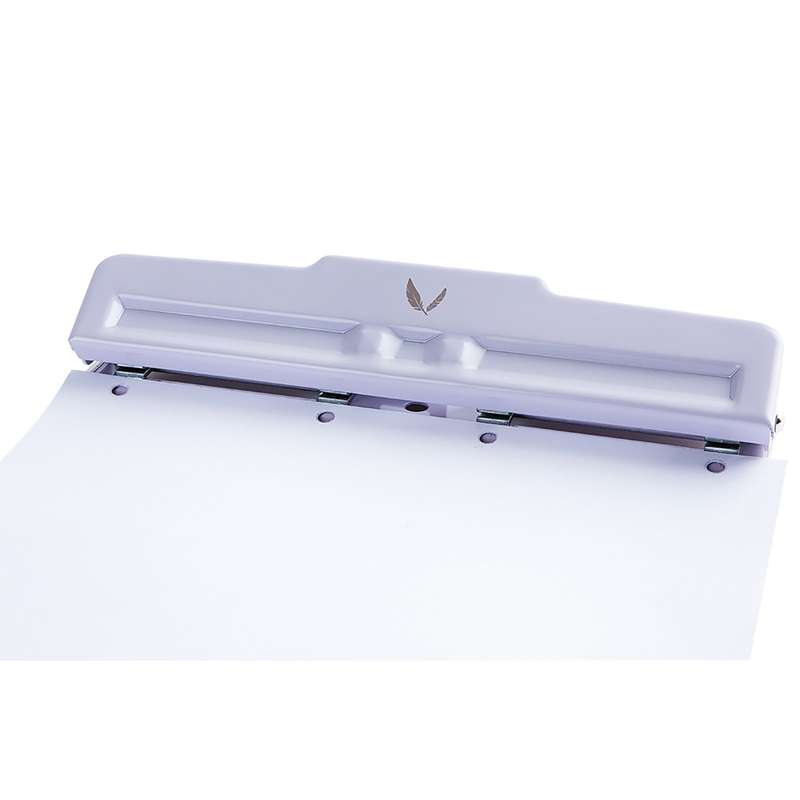 KW-trio Desktop Metal 4-Hole Adjustable Punch 10 Sheet Capacity Paper Hole Puncher with Scrap