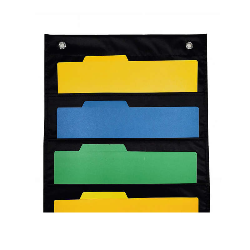 Hanging Wall File Organizer Large 5 Pockets Storage Pocket Chart with 2 Hangers Folder Holder