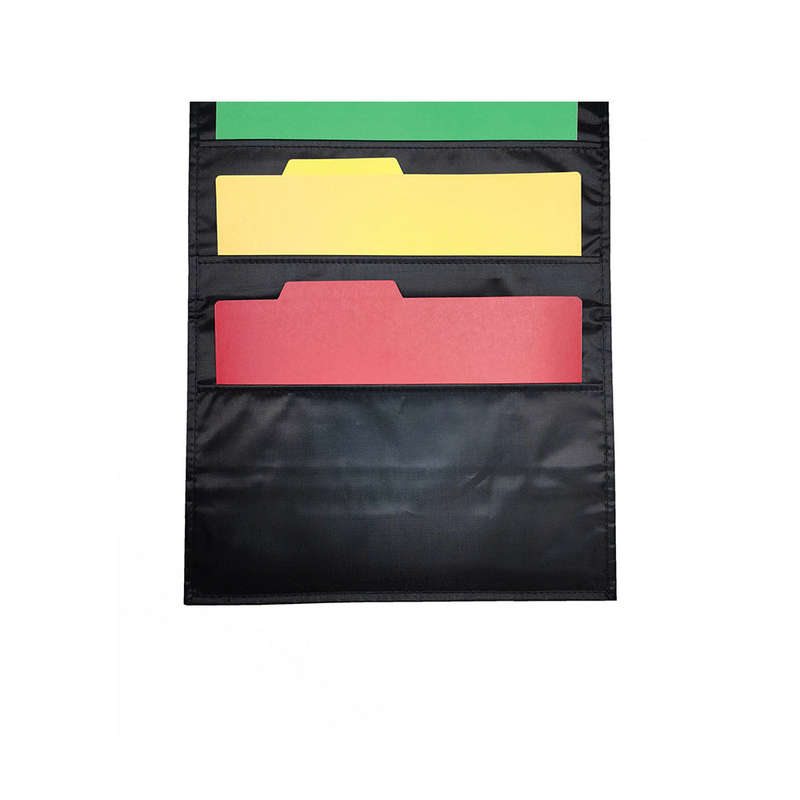 Hanging Wall File Organizer Large 5 Pockets Storage Pocket Chart with 2 Hangers Folder Holder