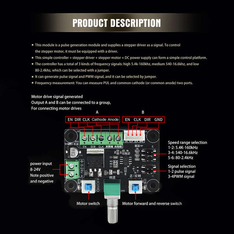 MKS OSC V1.0 Stepper Motor Drive Simple Controller Pulse PWM Signal Generator Module Speed Co