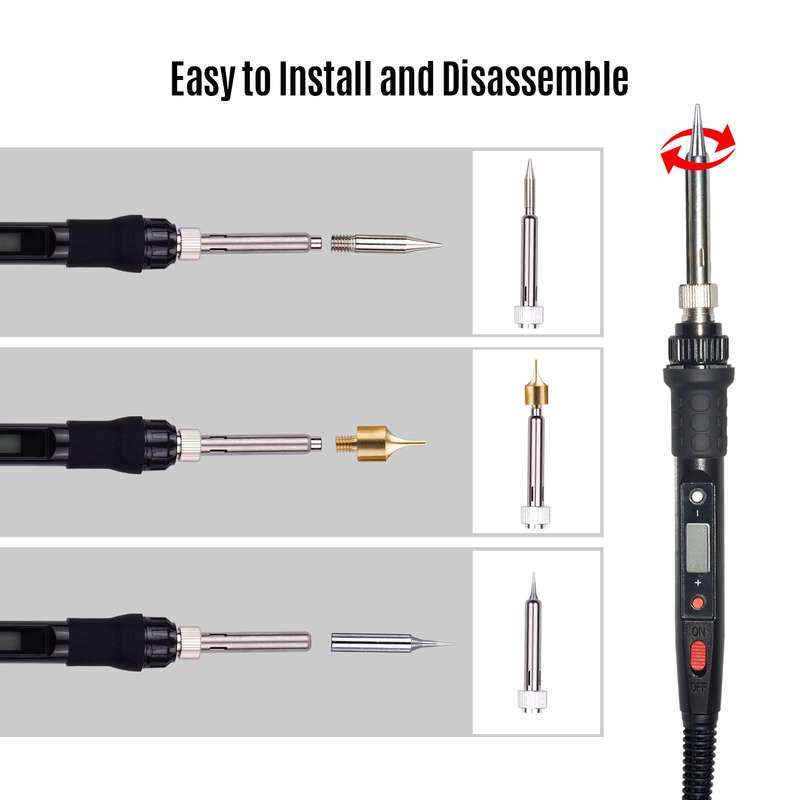 12 Pieces Wood Burning Tool Kit Pyrography Pen Adjustable Temperature from 200-480 with LCD