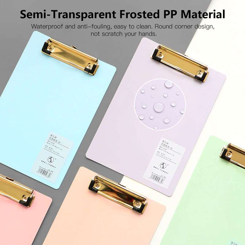 A4 Plastic Clipboard Hardboard Writing Pad Profile Clip with Hanging Hole for Students School