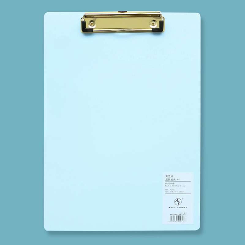 A4 Plastic Clipboard Hardboard Writing Pad Profile Clip with Hanging Hole for Students School