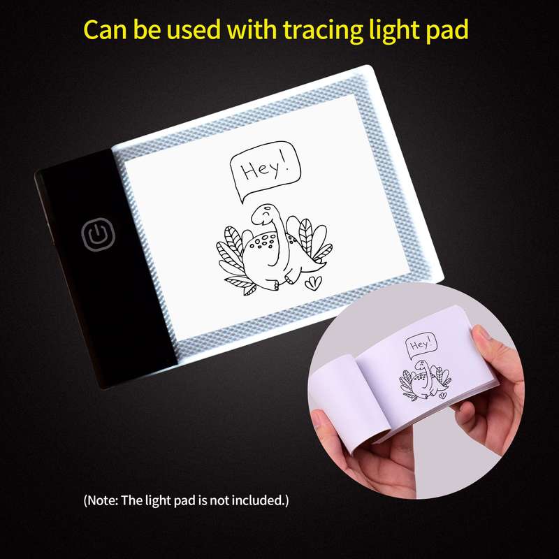 Blank Flip Book Kit with 300 Sheets Animation Paper Flipbook Binding Screws for LED Tracing L