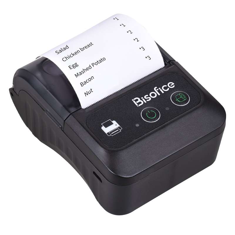 Bisofice Portable Wireless BT 58mm 2 Inch Thermal Receipt Printer Mini USB Bill POS Mobile Pr