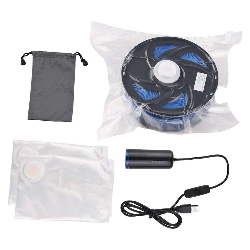 EIBOS 3D Printer Filament Vacuum Storage Bag Kit with Electric Pump Sealing Clips Storage Bag