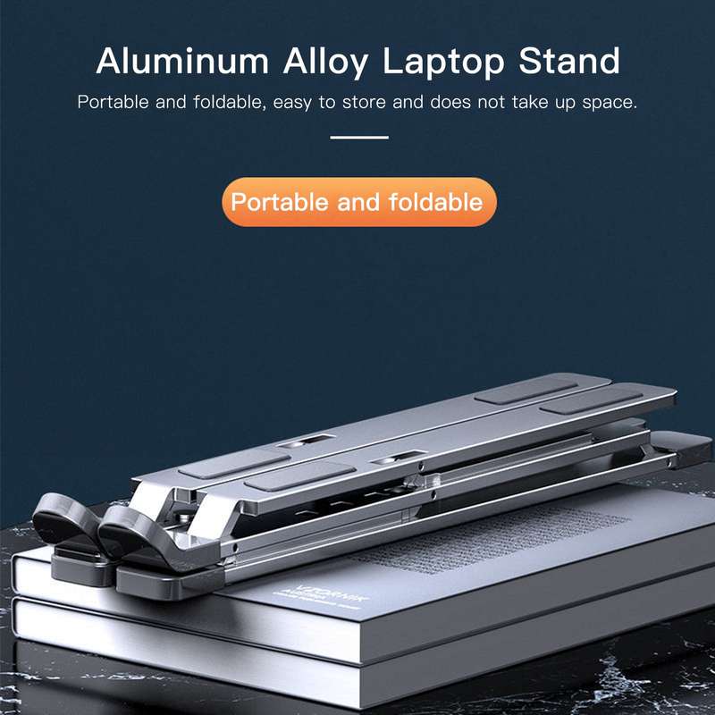 Portable Laptop Stand Ergonomic Aluminum Alloy Laptop Riser Double Height Adjustment Foldable