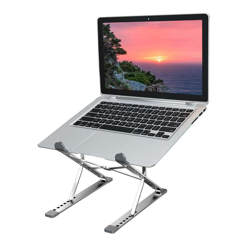 Portable Laptop Stand Ergonomic Aluminum Alloy Laptop Riser Double Height Adjustment Foldable