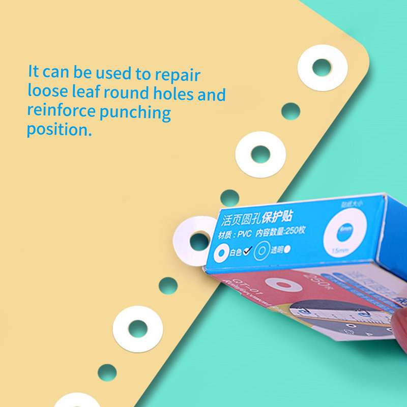 Loose-Leaf Paper Hole Reinforcement Labels Round Stickers Self-Adhesive Hole Punch Protector