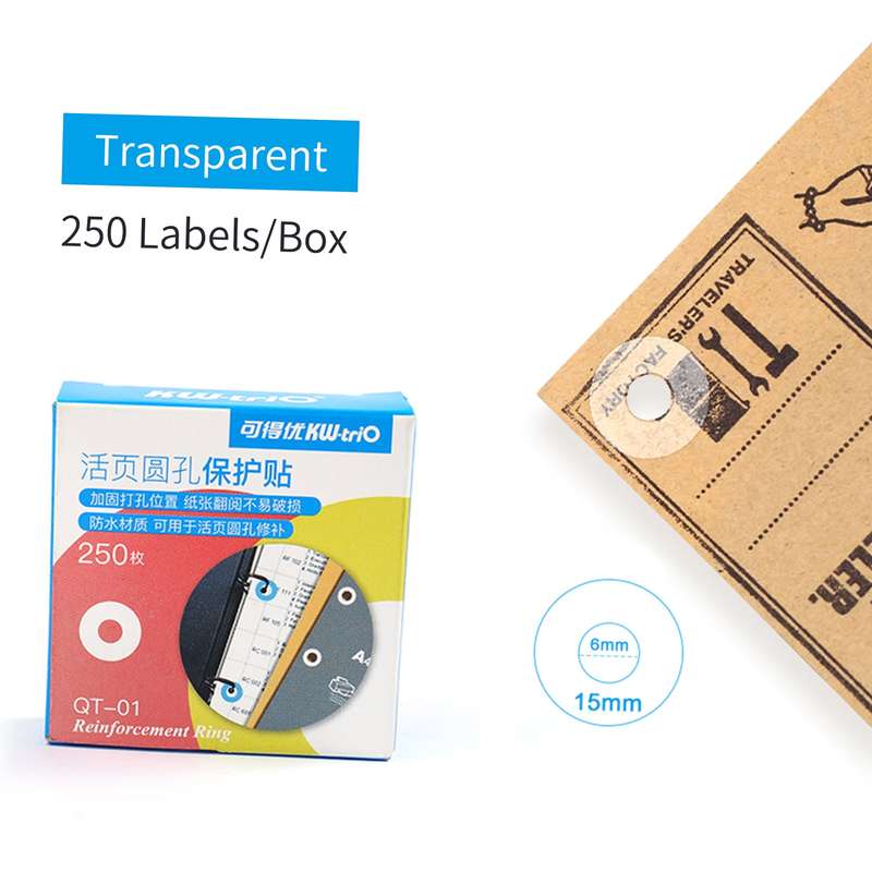 Loose-Leaf Paper Hole Reinforcement Labels Round Stickers Self-Adhesive Hole Punch Protector