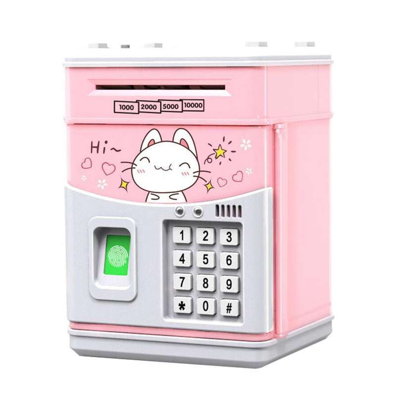 Electronic Piggy Bank MINI ATM Saving Box with Password Simulated Fingerprint Money Bank for