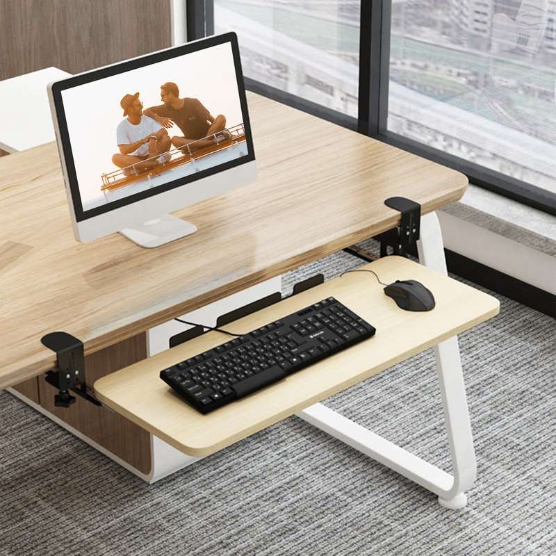 Clamp On Keyboard Tray Under Desk Pull Out Platform Height Adjustable Keyboard Drawer 20.5 x