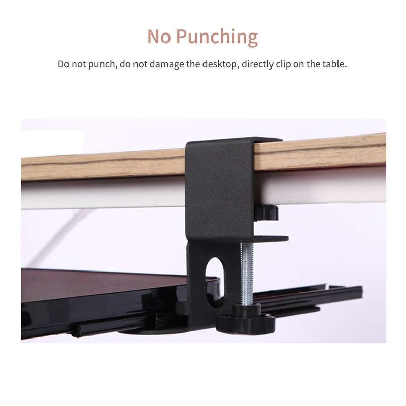 Clamp On Keyboard Tray Under Desk Pull Out Platform Height Adjustable Keyboard Drawer 20.5 x