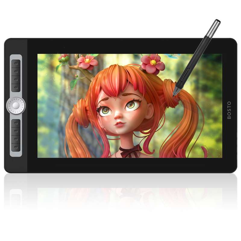 BOSTO 16HD Pro Portable 15.6 Inch H-IPS LCD Graphics Drawing Tablet Display Digital Art Drawi