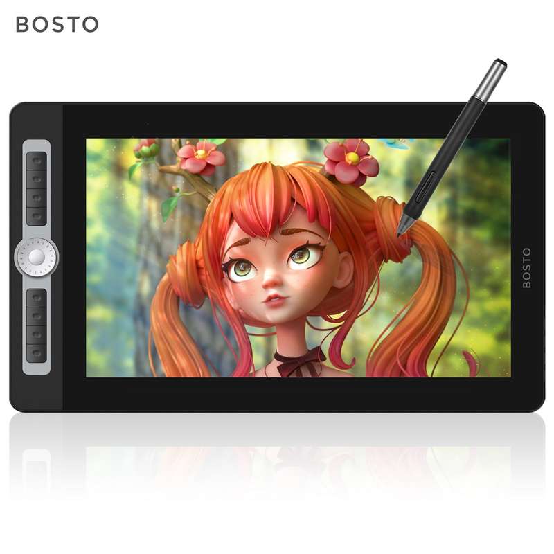 BOSTO 16HD Pro Portable 15.6 Inch H-IPS LCD Graphics Drawing Tablet Display Digital Art Drawi