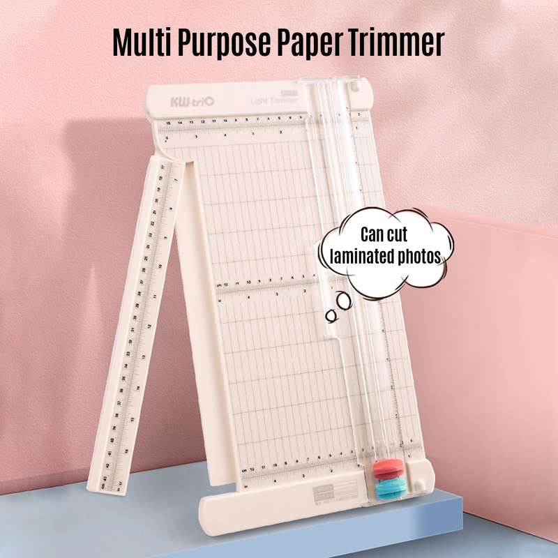 KW-trio Portable Paper Cutter 12.6 Inch Cutting Length Desktop Craft Paper Trimmer with Strai