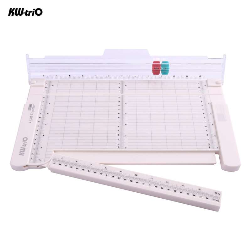 KW-trio Portable Paper Cutter 12.6 Inch Cutting Length Desktop Craft Paper Trimmer with Strai