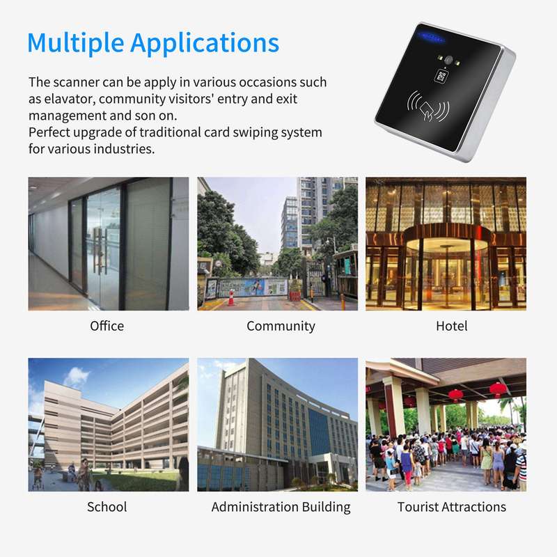 Embedded 1D 2D Barcode Scanner QR Bar Code RFID Card Reader Wiegand Connection Self-Induction