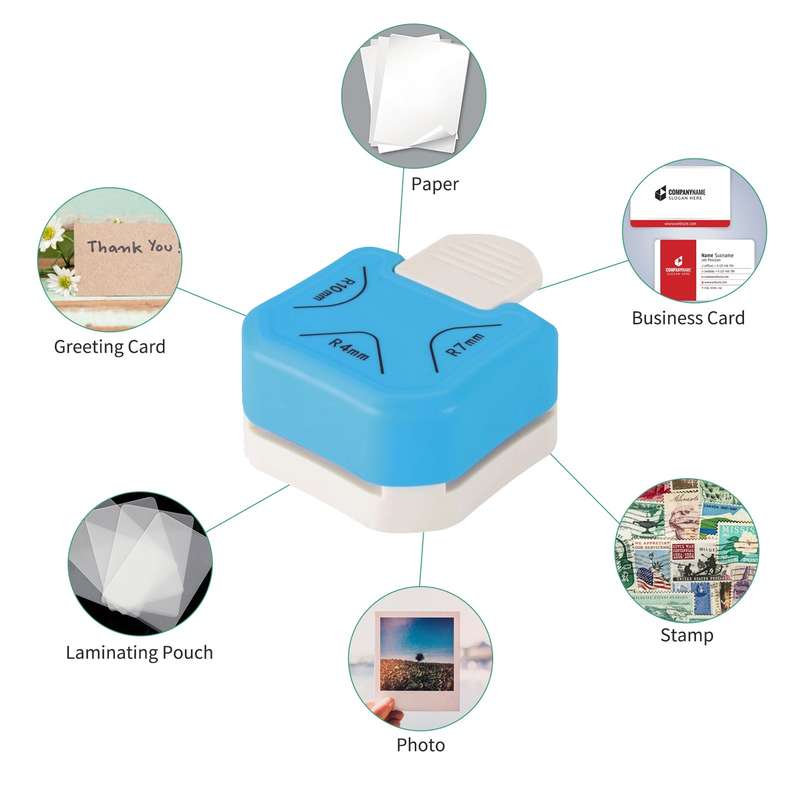 Corner Rounder Punch 3 in1 R4/R7/R10mm Round Corner Trimmer Cutter for Card Craft Scrapbook W