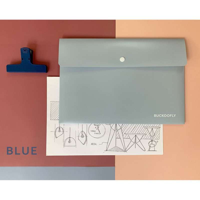 Expanding File Folder 1 Pocket Plastic Envelope File Organizer with Smap Button Closure  Port