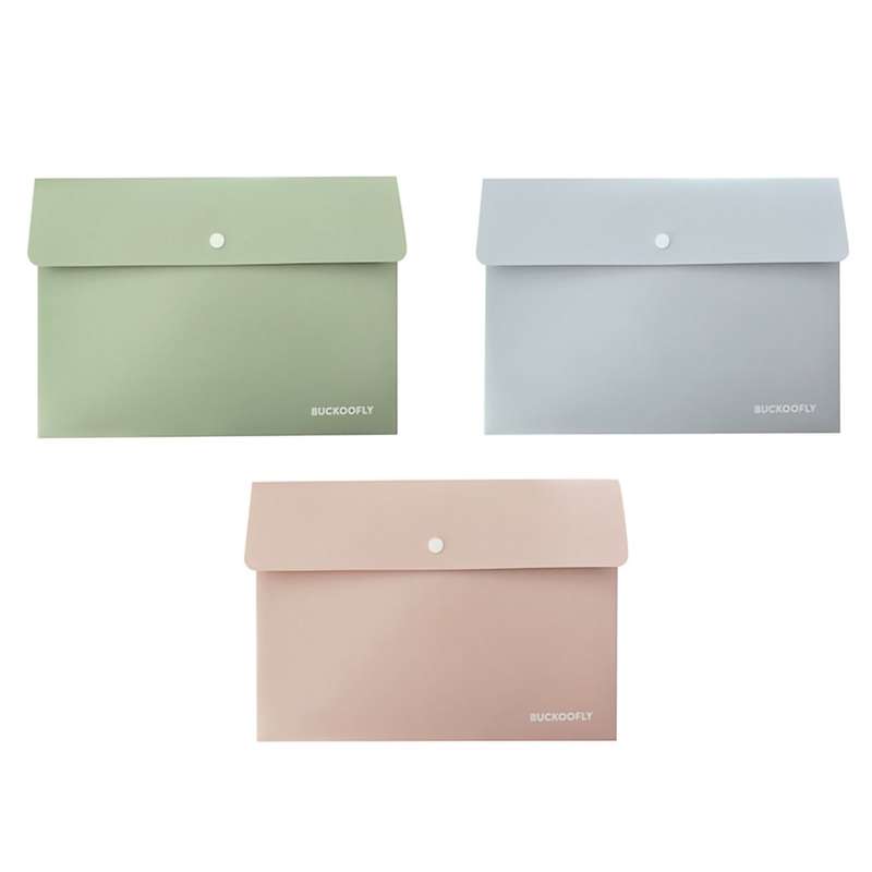 Expanding File Folder 1 Pocket Plastic Envelope File Organizer with Smap Button Closure  Port