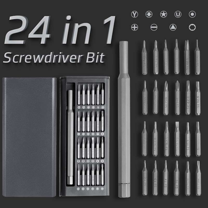 Multi-Purpose 24pcs Magnetic Screwdriver Kit with Detachable Handle Tools for 3D Printer Mobi
