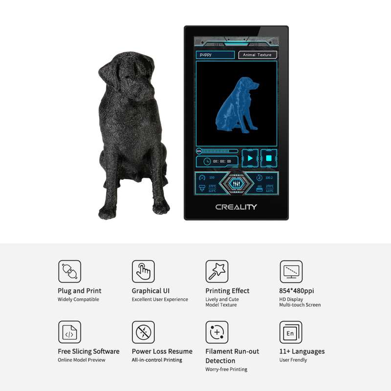 Creality 3D Pad HD Display Screen 5 Inch Touchscreen for All FDM 3D Printers with Marlin Firm