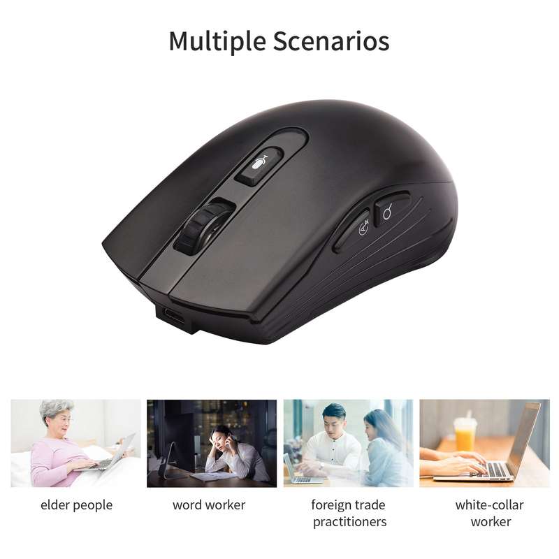 DOSMONO 2.4G Wireless Smart Voice Mouse Translator 6 Buttons for Laptop PC Computer Support W