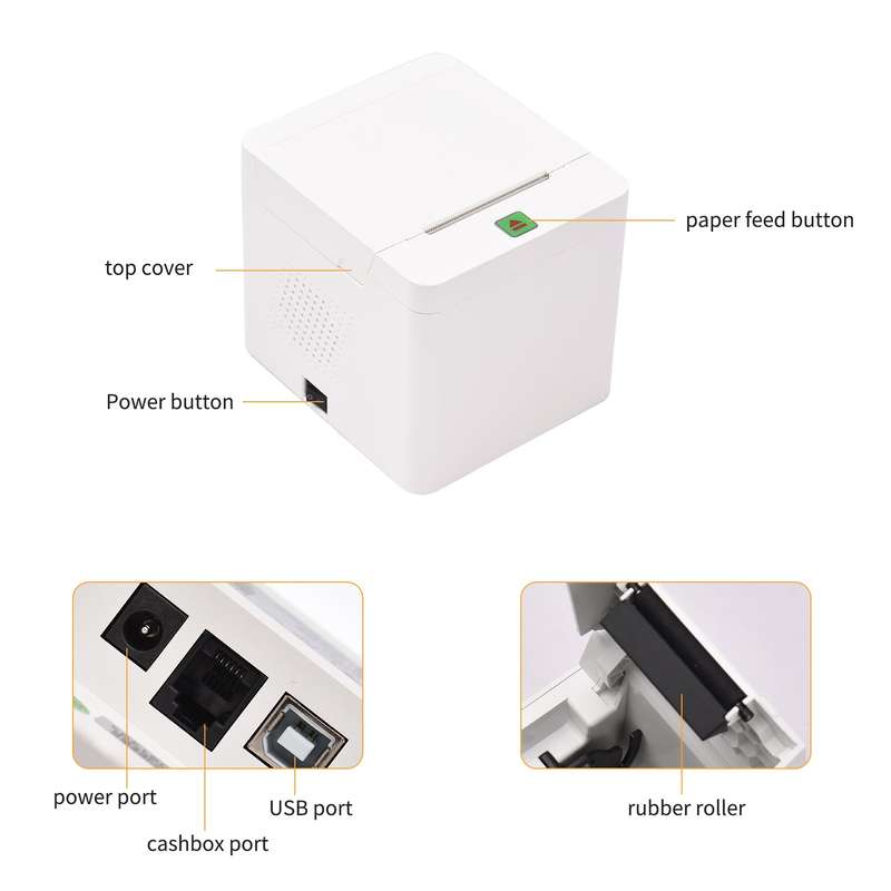 Portable BT Label Maker Wireless 58mm Thermal Receipt Printer BT Connection Use with APP Comp