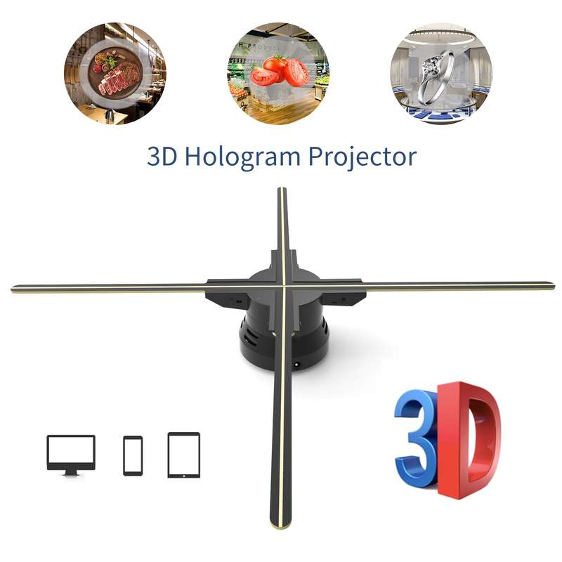 F60 3D Hologram Projector Advertising Display Fan Wall-mounted Player 3D Naked Eye 2K HD LED