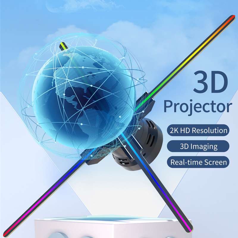 F60 3D Hologram Projector Advertising Display Fan Wall-mounted Player 3D Naked Eye 2K HD LED