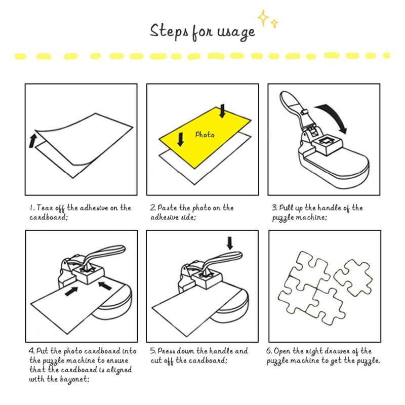 Puzzle Maker Machine Paper Board Cutter with 10PCS Adhedive Foams Boards DIY Picture Photo Pu