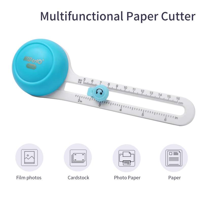 KW-triO Circular Paper Cutter Rotary Circle Cutter Manual Round Cutting Tool Paper Trimmer Sc