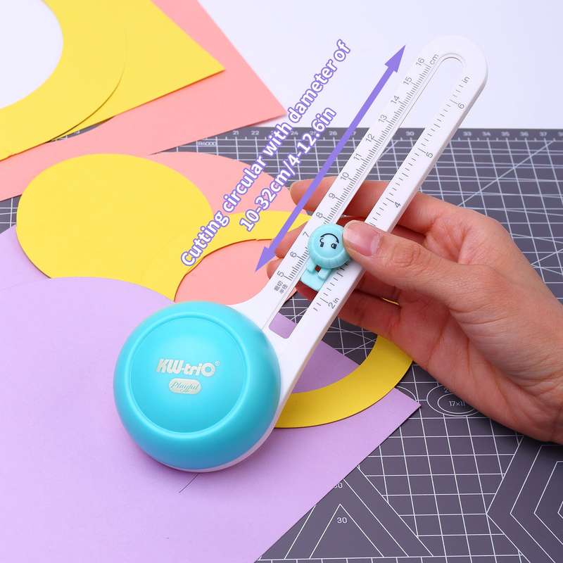 KW-triO Circular Paper Cutter Rotary Circle Cutter Manual Round Cutting Tool Paper Trimmer Sc