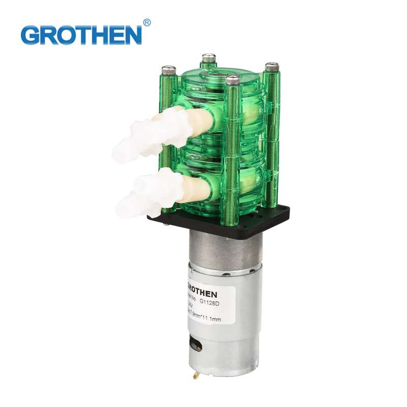 GROTHEN Dosing Pump Dual Head Peristaltic Pump Mini Water Liquid Pump Large Flow Rate Perista
