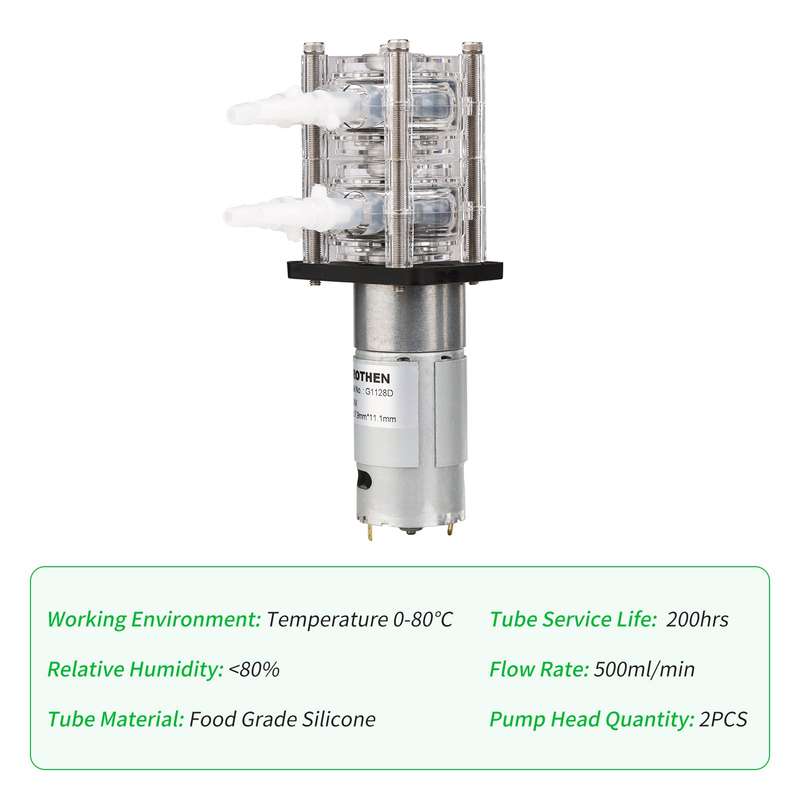 GROTHEN Dosing Pump Dual Head Peristaltic Pump Water Liquid Pump Large Flow Rate Peristaltic