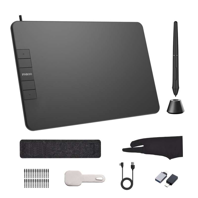 PNBOO PN640 Graphics Drawing Tablet 6 x 4 inch Active Area 8192 Levels Pressure Tilt Function